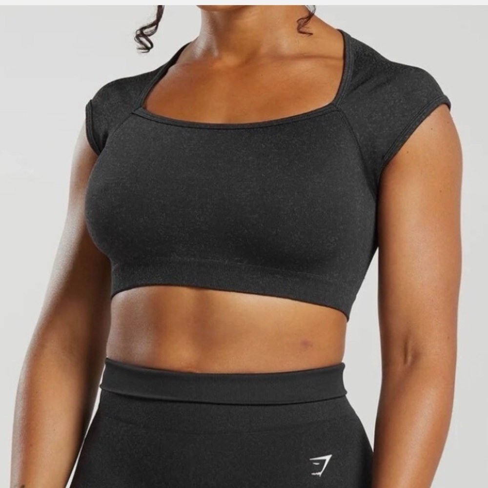 GYMSHARK- ADAPT FLECK SEAMLESS CROP TOP